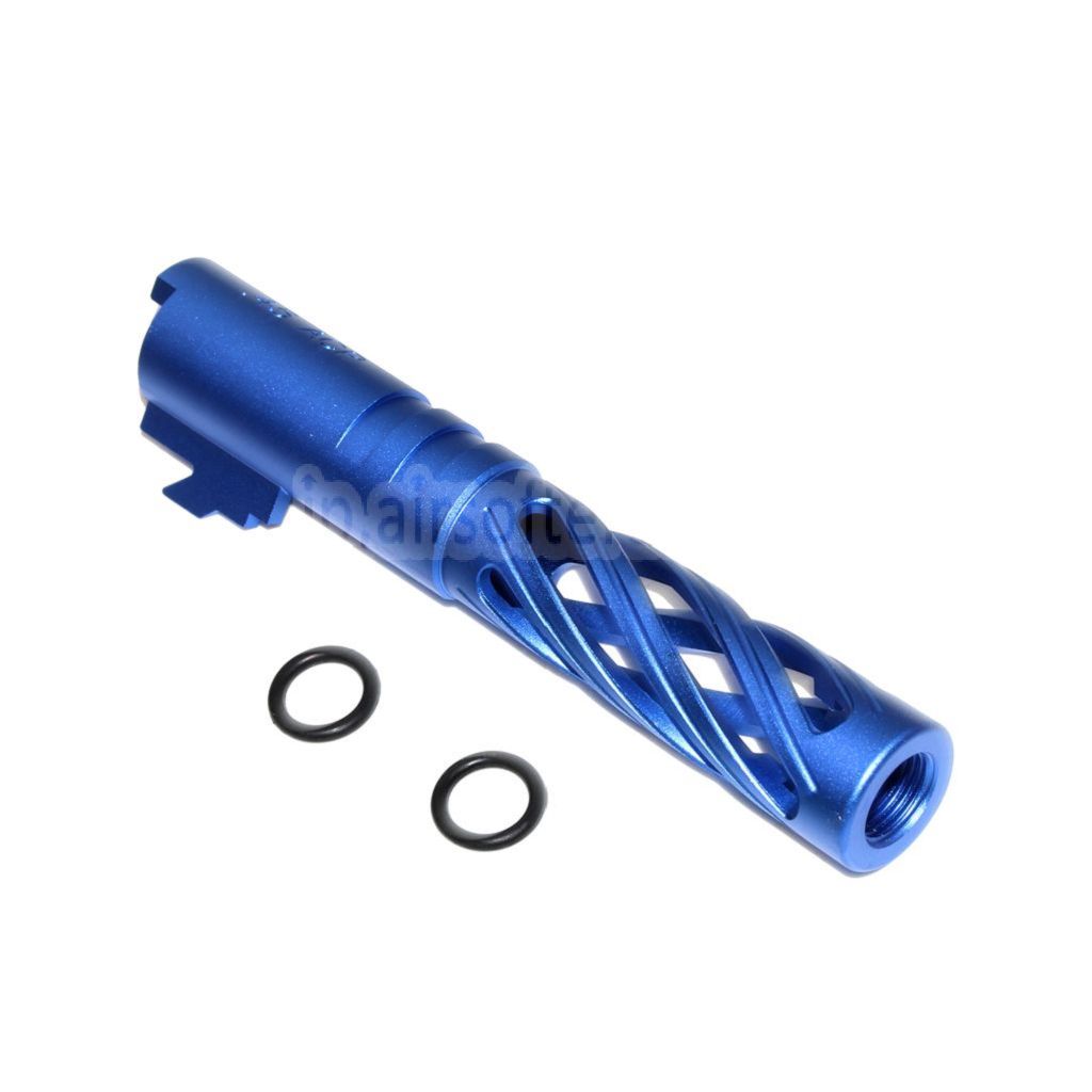 5KU 4.3インチ 106mm/110mm CNC トルネードスパイラル 中空アウターバレル +11mm CW 東京マルイ HI-CAPA 4.3 GBB ピストルに適合
