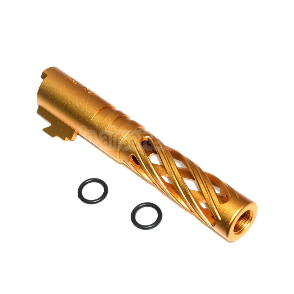 5KU 4.3インチ 106mm/110mm CNC トルネードスパイラル 中空アウターバレル +11mm CW 東京マルイ HI-CAPA 4.3 GBB ピストルに適合