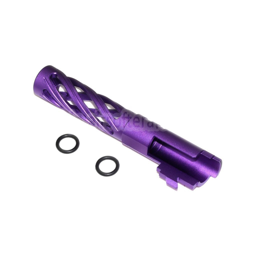 5KU 4.3インチ 106mm/110mm CNC トルネードスパイラル 中空アウターバレル +11mm CW 東京マルイ HI-CAPA 4.3 GBB ピストルに適合