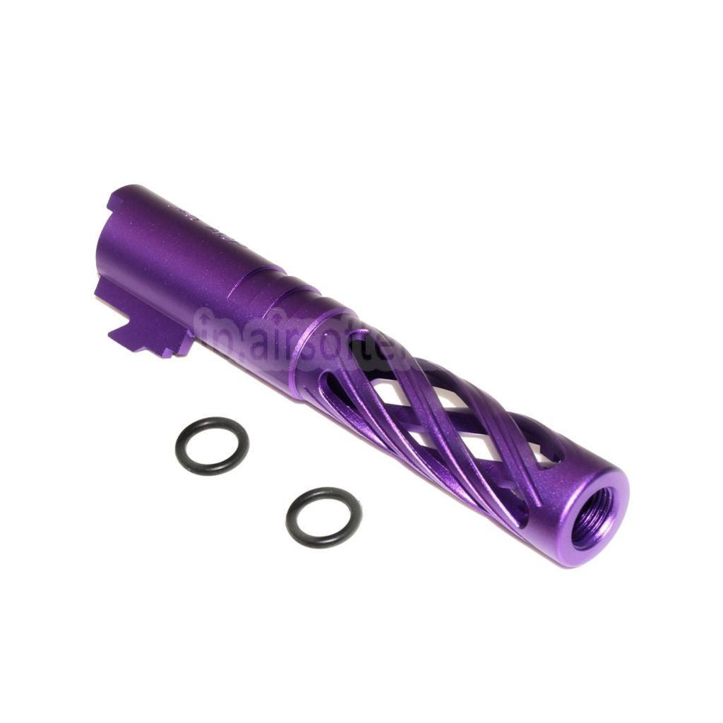 5KU 4.3インチ 106mm/110mm CNC トルネードスパイラル 中空アウターバレル +11mm CW 東京マルイ HI-CAPA 4.3 GBB ピストルに適合