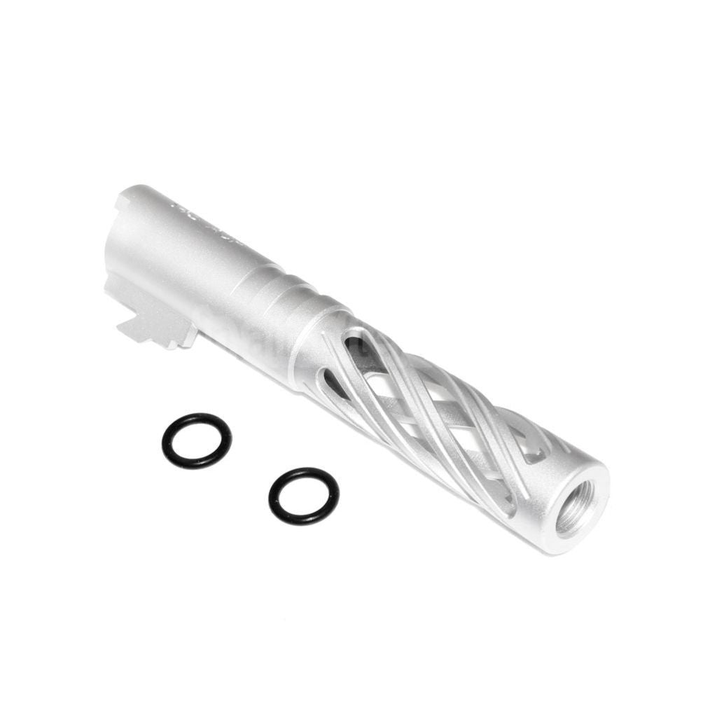 5KU 4.3インチ 106mm/110mm CNC トルネードスパイラル 中空アウターバレル +11mm CW 東京マルイ HI-CAPA 4.3 GBB ピストルに適合