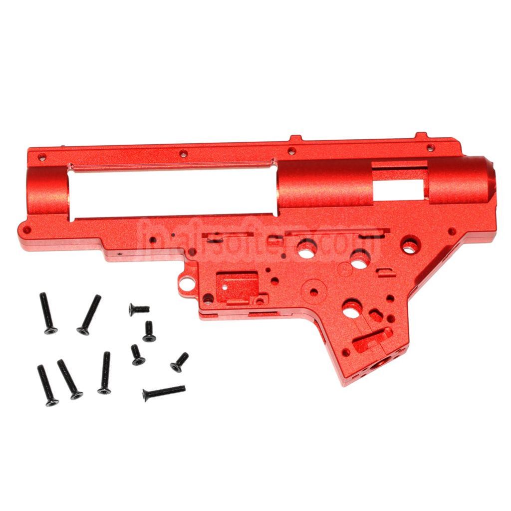 CYMA CNCアルミ製 8mm QDギアボックスシェル CYMA Platinumシリーズ SR25 QBSシリーズ AEGライフル エアソフトガン対応 レッド