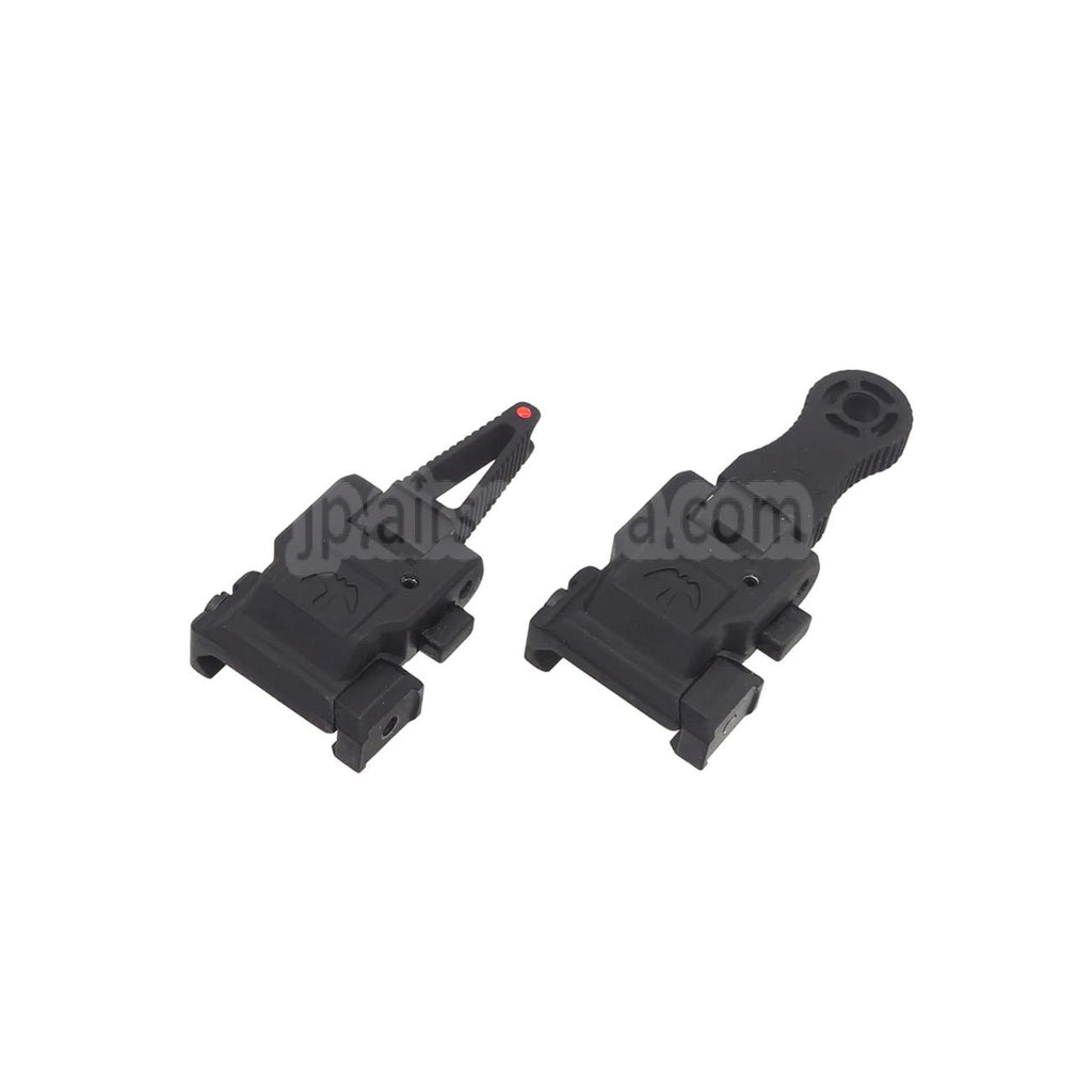 APS Falcon フリップアップ ファイバーオプティック フロントリアサイト（20mm 1913ピカティニーレール M4 M16 AEGライフル対応）
