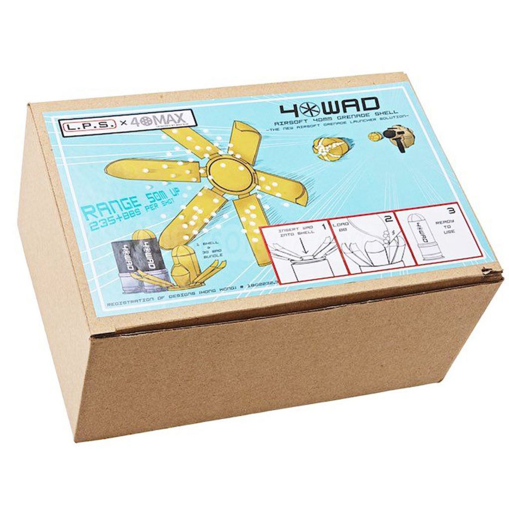 40Max 40WAD 40mmグレネードガスカートリッジシェル（プラスチックワッドキャップ30個付き）