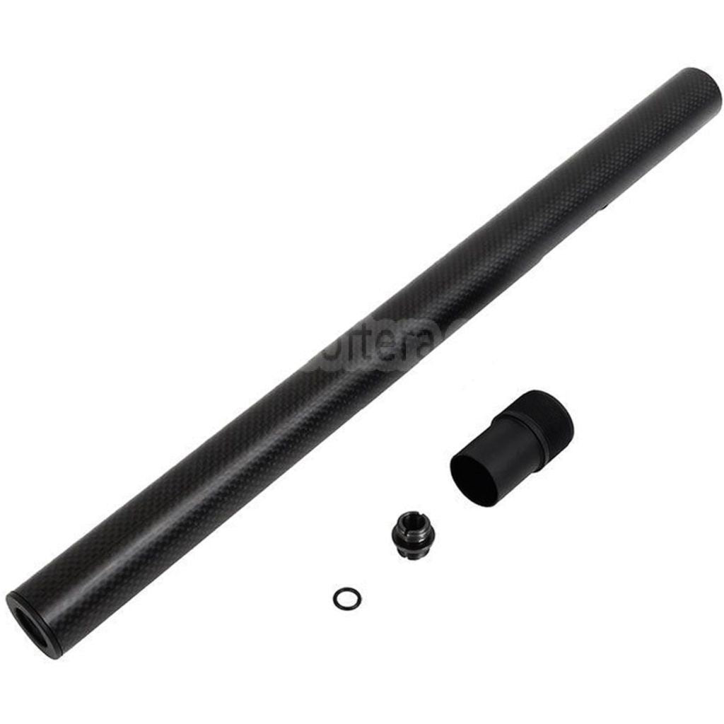 Laylax PSS 421mm カーボンファイバーアウターバレル 東京マルイ VSR-10 G-Specシリーズ ボルトアクションスナイパー対応 ブラック