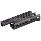 Hephaestus 6.5インチ 160mm CNCアルミ製 M-LOKハンドガード 20mmレールガスチューブ付き GHK LCT AKS-74Uシリーズ AEG GBBライフル対応 ブラック