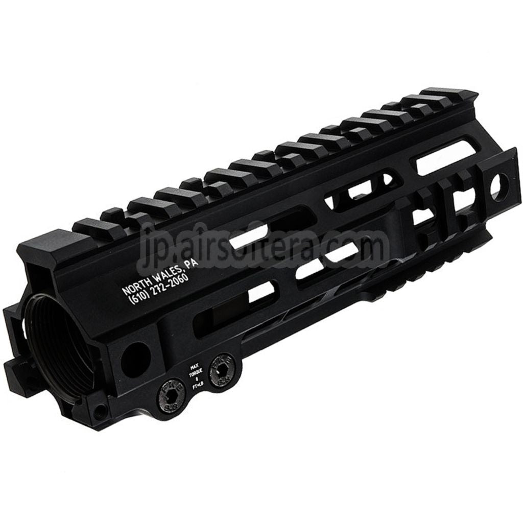 Z-Parts アルミ製 185mm 7インチ MK4 M-LOK ハンドガードレールシステム バレルナット付き 東京マルイ M4シリーズ MWS GBBライフル対応 エアソフト ブラック