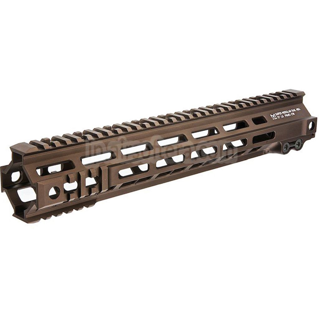 Z-Parts アルミ製 335mm 13インチ MK4 M-LOK ハンドガードレールシステム バレルナット付き 東京マルイ M4シリーズ MWS GBBライフル対応ライフル エアソフトガン タン