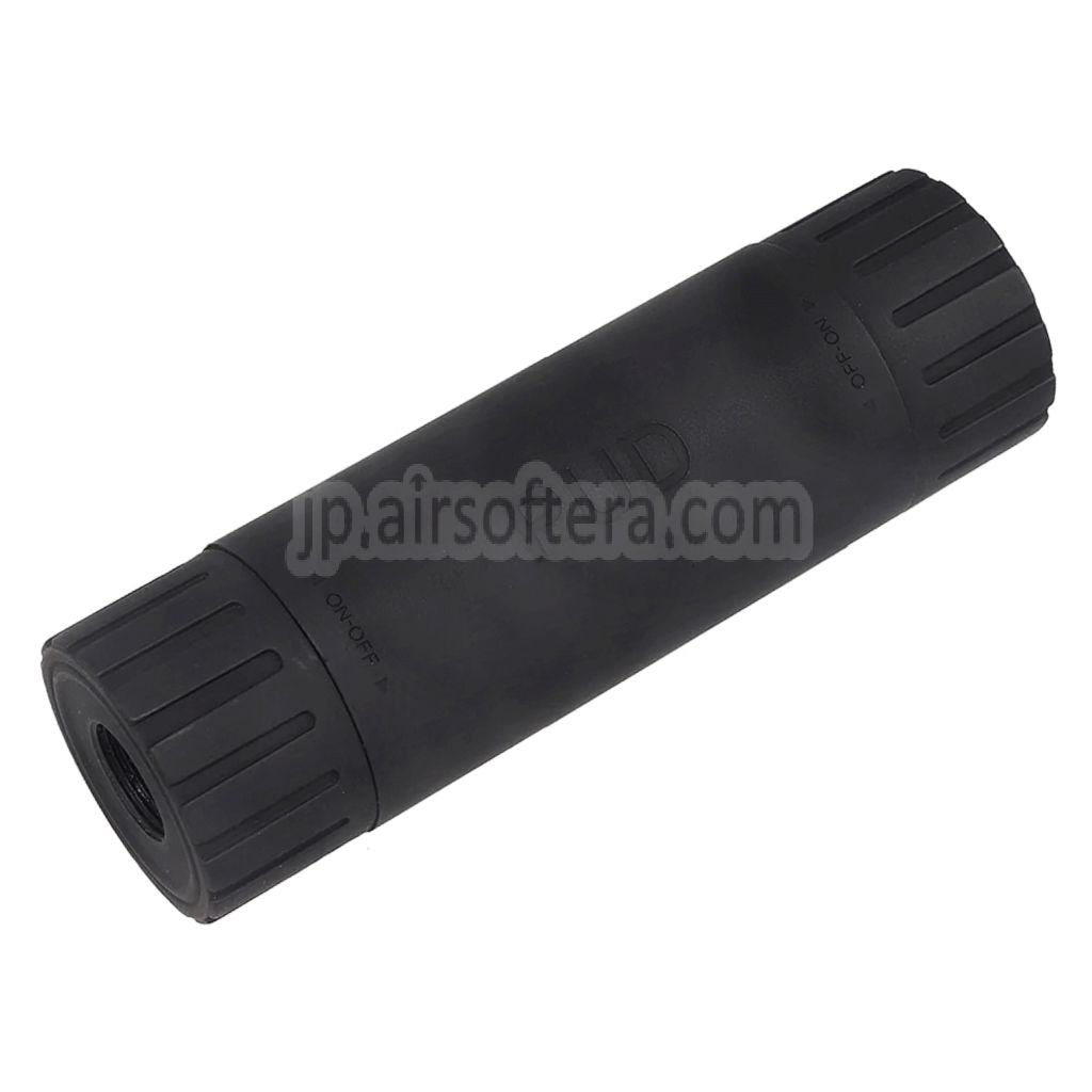 APS 110mmパワーアップデバイス「PUD」サイレンサーサプレッサーバレルエクステンション（-14mm逆ネジ、反時計回りネジ）ライフル銃用 ブラック