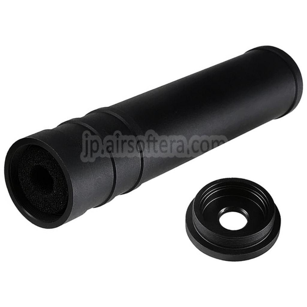 5KU 205mm アルミ SV SAIGA サイレンサー サプレッサー -14mm CCW 反時計回りネジ ライフル エアソフト ブラック
