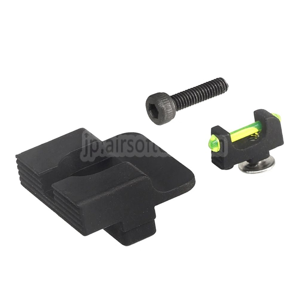 APS フロントファイバーオプティックリアアイアンサイトセット APS XTP ACP Sharkシリーズ GBBピストル エアソフトガン ブラック