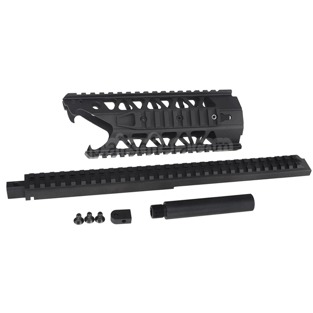 ARMY ARMAMENT 7インチ 4面レール Raptor RAS Keymodインターフェース ハンドガードレールシステム ARMY ARMAMENT R907 AUG AEGライフル エアガン ブラック