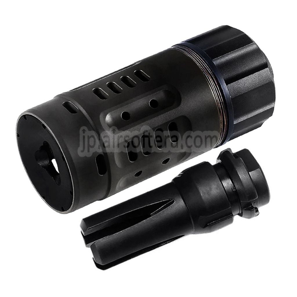 5KU Pyro 強化された4本爪フラッシュハイダー付きマズルブレーキ  -14mm CCW 反時計回りネジ