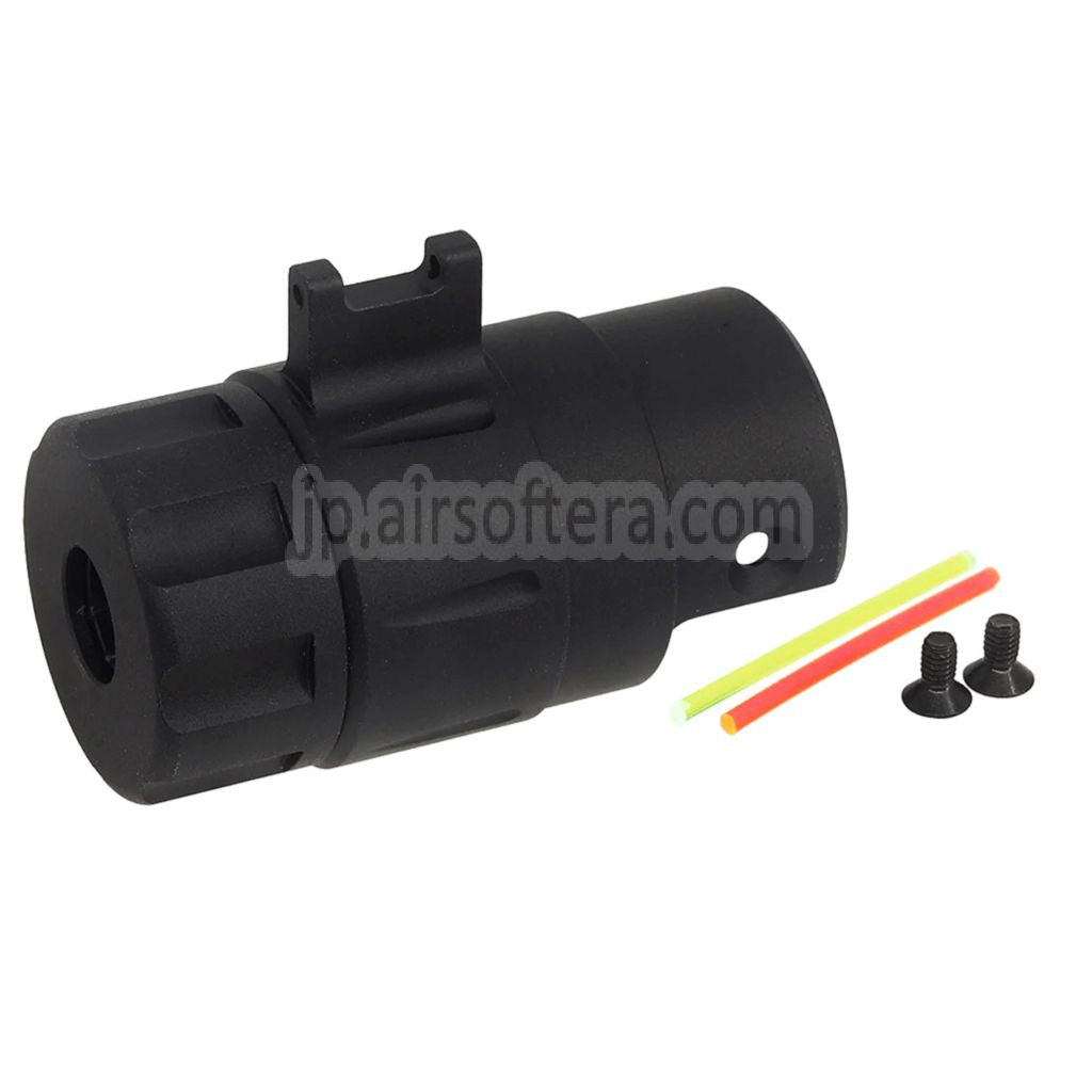 5KU CNCアルミ製 ファイバーオプティックフロントサイトサイレンサーアダプターキット -14mm逆ネジ ACTION ARMY AAP01 GBBピストル エアソフトガン対応