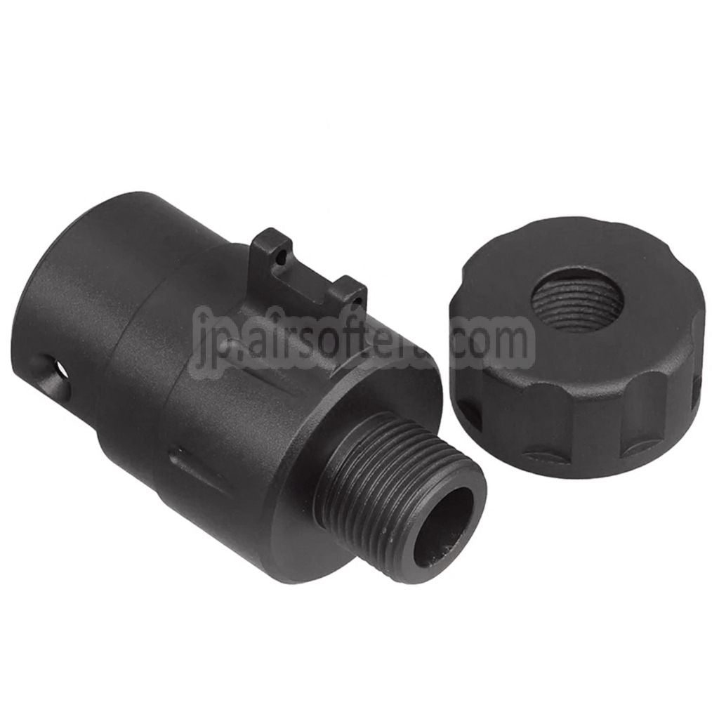 5KU CNCアルミ製 ファイバーオプティックフロントサイトサイレンサーアダプターキット -14mm逆ネジ ACTION ARMY AAP01 GBBピストル エアソフトガン対応