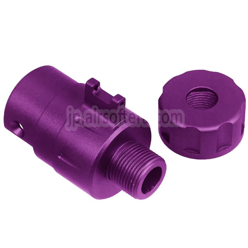 5KU CNCアルミ製 ファイバーオプティックフロントサイトサイレンサーアダプターキット -14mm逆ネジ ACTION ARMY AAP01 GBBピストル エアソフトガン対応