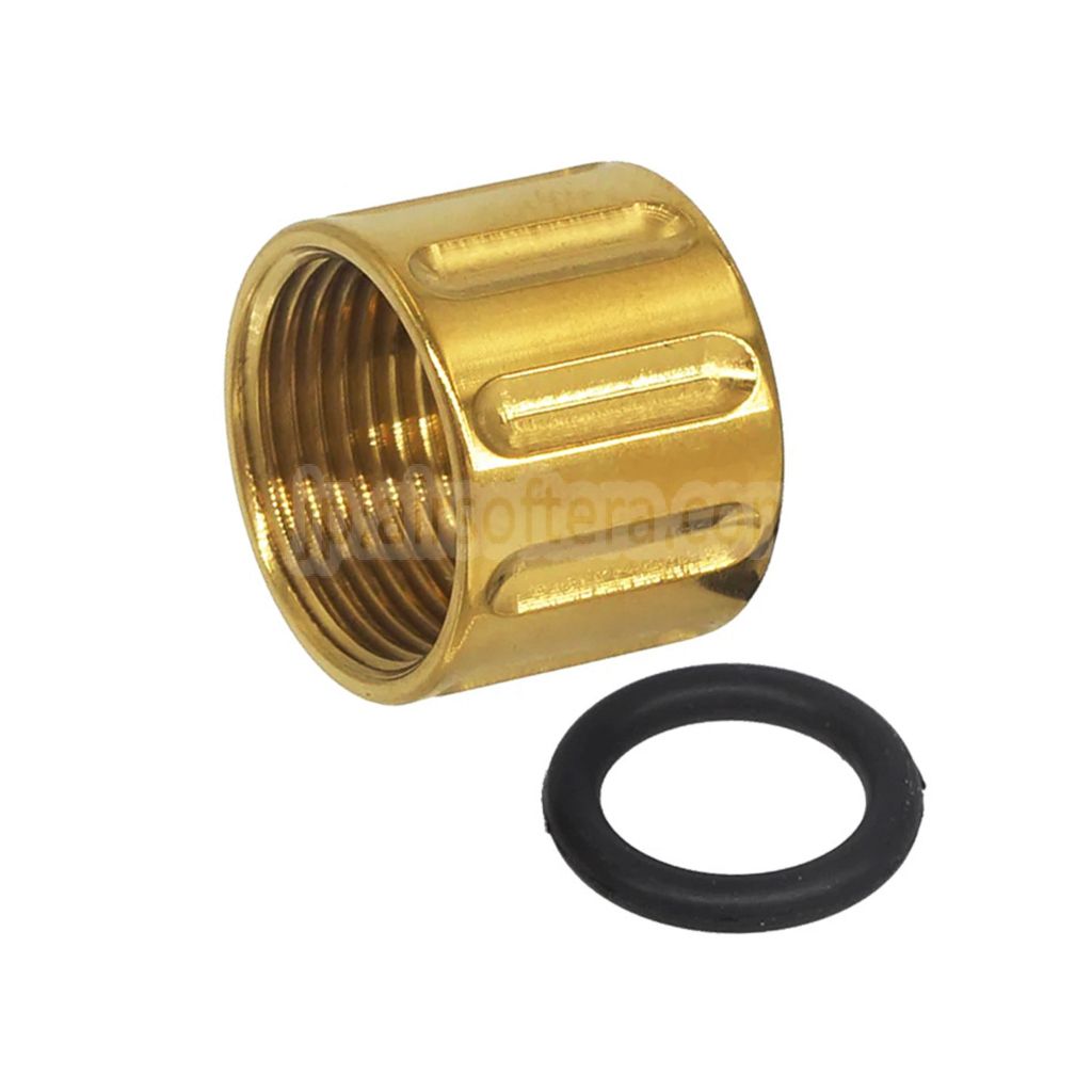 5KU 垂直ローレットスレッドプロテクターバレルカバー -14mm CCW 反時計回りスレッドアウターバレルピストル用 エアソフトガン