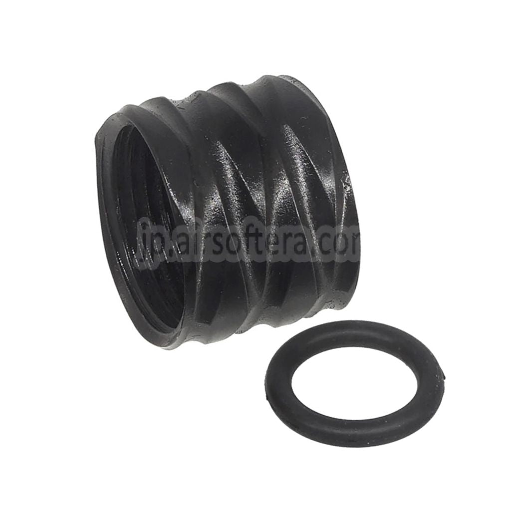 5KU ロンバス ローレット スレッドプロテクター バレルカバー -14mm CCW 反時計回り スレッドアウターバレル ピストル エアソフトガン用