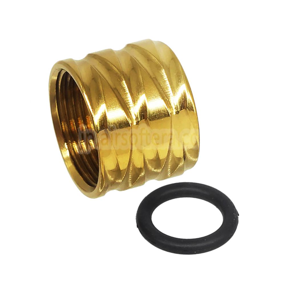 5KU ロンバス ローレット スレッドプロテクター バレルカバー -14mm CCW 反時計回り スレッドアウターバレル ピストル エアソフトガン用