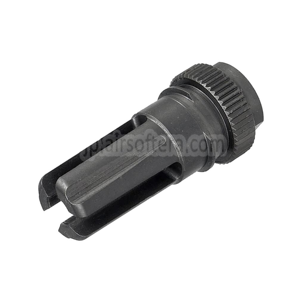5KU 195mm AAC SR7スタイル QDサプレッサー サイレンサー 3プロングフラッシュハイダー付き -14mm CCW 反時計回りネジバレルライフル エアガン用