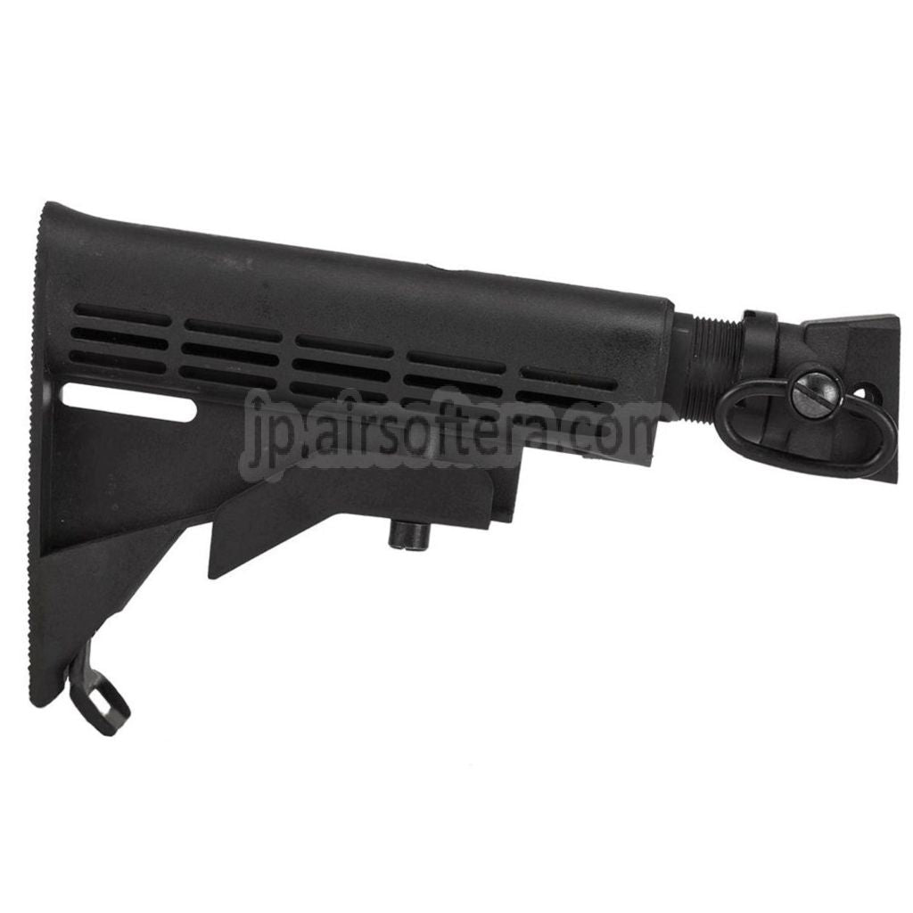 CYMA LEスタイル 6ポジション リトラクタブルライフルストックストックアダプターQDスリングスイベルバッファーチューブ付き   AKシリーズAEGライフルエアソフトガンに適しています  ブラック