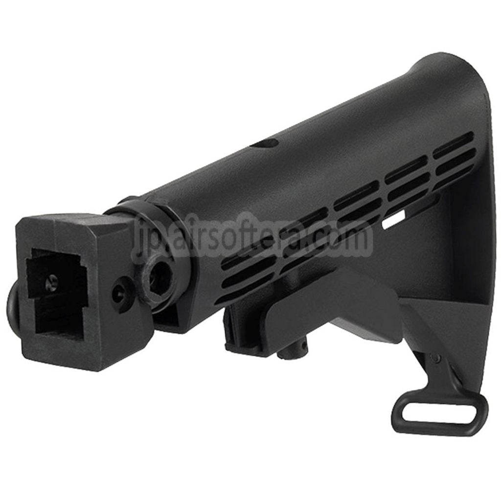 CYMA LEスタイル 6ポジション リトラクタブルライフルストックストックアダプターQDスリングスイベルバッファーチューブ付き   AKシリーズAEGライフルエアソフトガンに適しています  ブラック