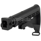 CYMA LEスタイル 6ポジション リトラクタブルライフルストックストックアダプターQDスリングスイベルバッファーチューブ付き   AKシリーズAEGライフルエアソフトガンに適しています  ブラック