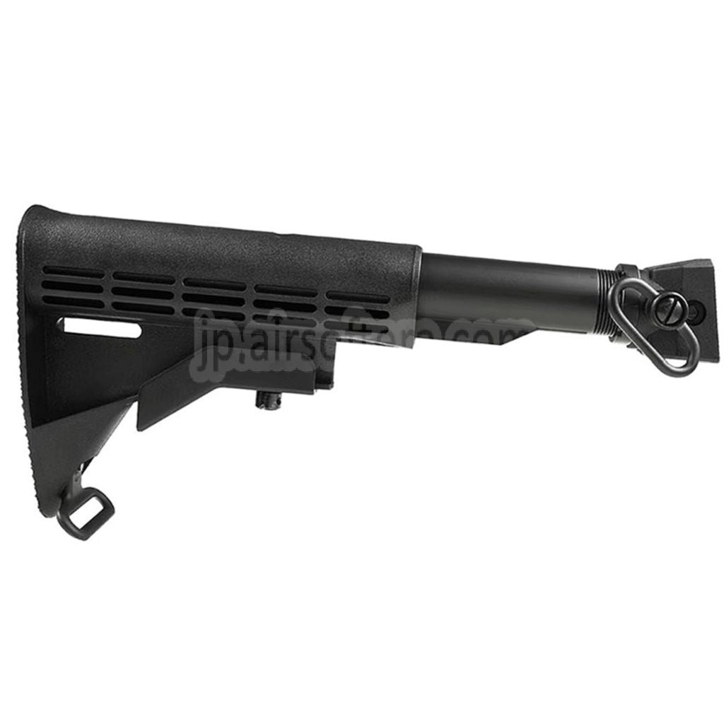 CYMA LEスタイル 6ポジション リトラクタブルライフルストックストックアダプターQDスリングスイベルバッファーチューブ付き   AKシリーズAEGライフルエアソフトガンに適しています  ブラック
