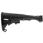 CYMA LEスタイル 6ポジション リトラクタブルライフルストックストックアダプターQDスリングスイベルバッファーチューブ付き   AKシリーズAEGライフルエアソフトガンに適しています  ブラック