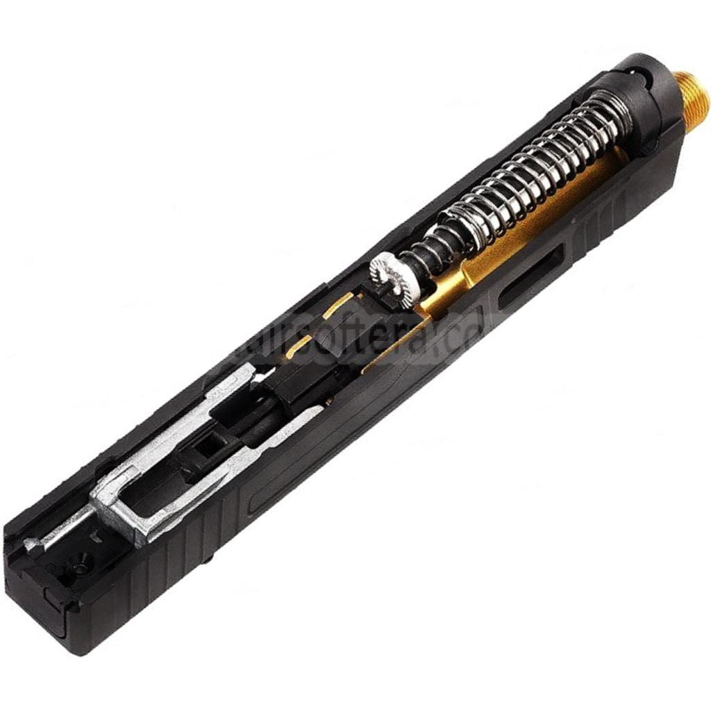 VFC CNCアルミ Fowler Industries MKII コンプリートアッパースライドバレルセット Elite Force VFC G17 Gen5 GBBピストルに適合 エアソフト ブラック