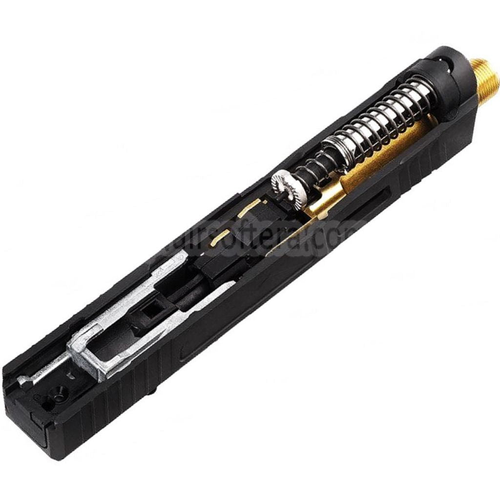 VFC CNCアルミ Fowler Industries MKII コンプリートアッパースライドバレルセット Elite Force VFC G19X G45 GBBピストルに適合 エアソフト ブラック