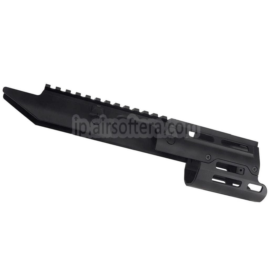 5KU CNCアルミ製 M-LOKハンドガードレールシステム チャージングハンドル付き CYMA MP5Kシリーズ GBBライフル対応 エアソフトガン ブラック