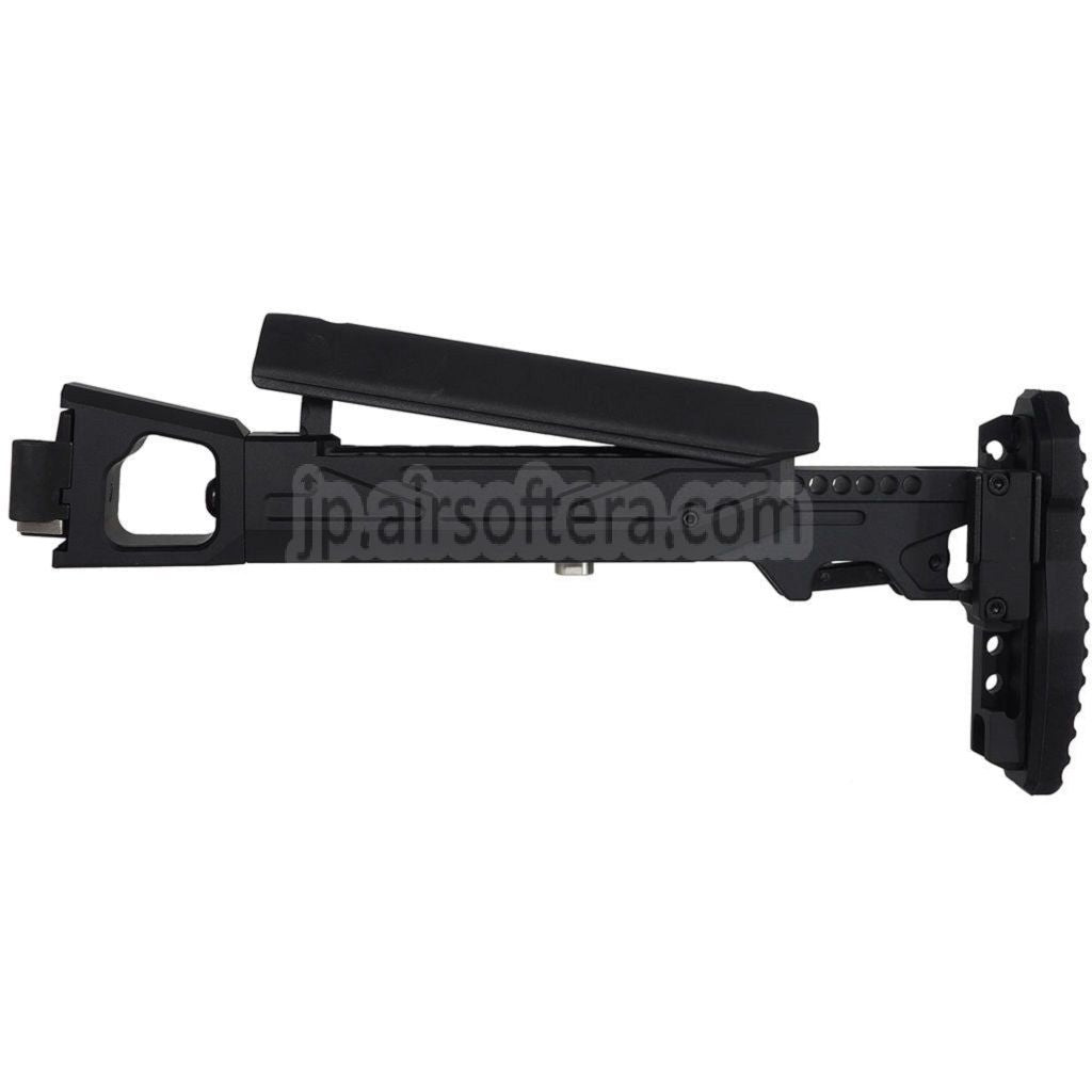 5KU KPYK 伸縮式折りたたみライフルストック チークライザー付き GHK AK74シリーズGBBライフルに適合   ブラック