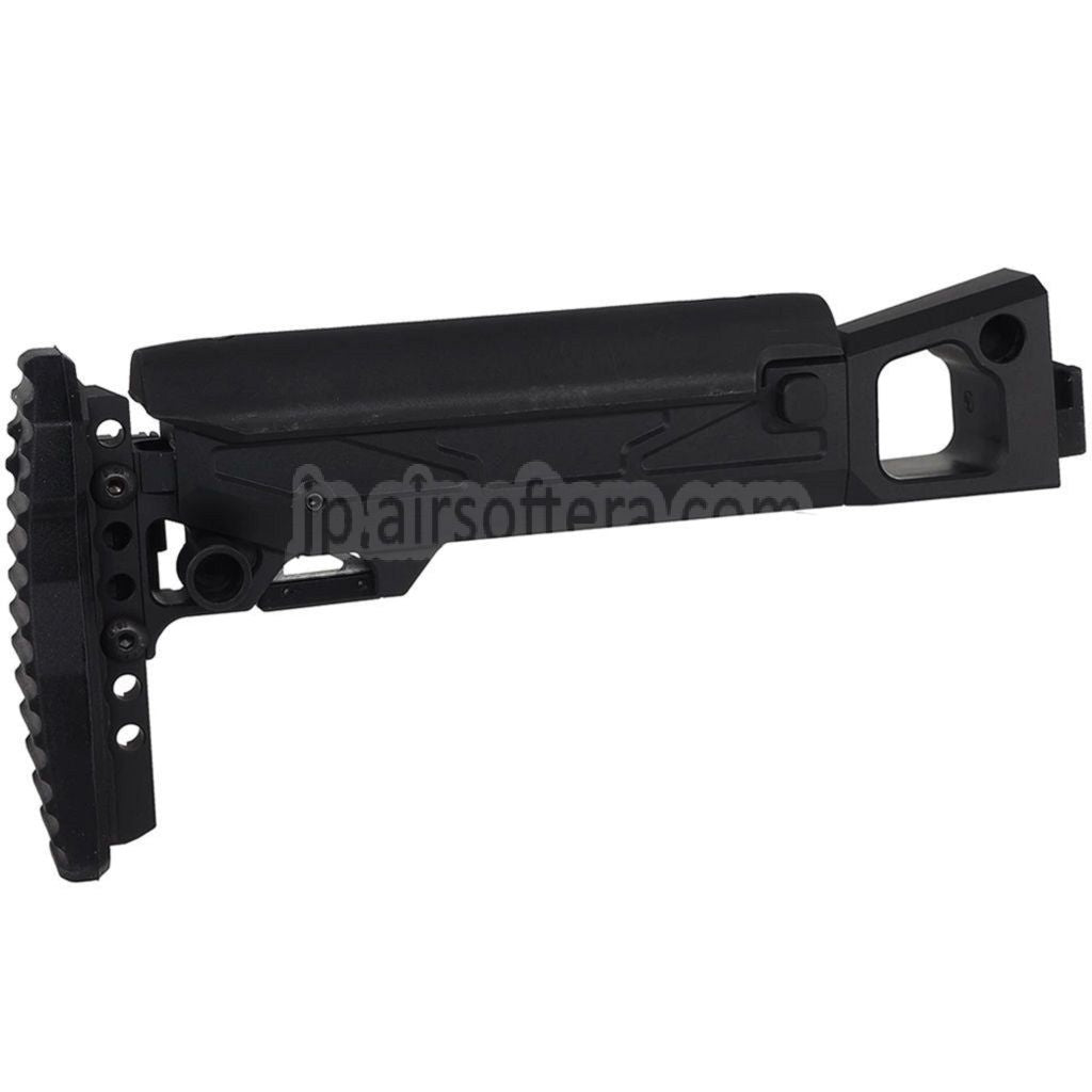 5KU KPYK 伸縮式折りたたみライフルストック チークライザー付き GHK AK74シリーズGBBライフルに適合   ブラック