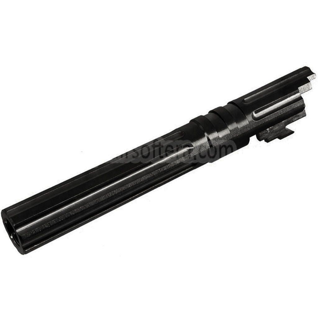 5KU  5インチ ステンレススチール ストレートフルートアウターバレル +11mm CW 時計回りネジ   Armorer Works AW WE-TECH 東京マルイ Hi-Capa 5.1 シリーズ GBB ピストル エアソフトガンに適合