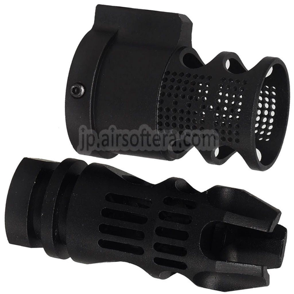 E&C Epsilon 556スタイルフラッシュハイダー  -14mm CCW 反時計回りねじブラストダイバーター付き