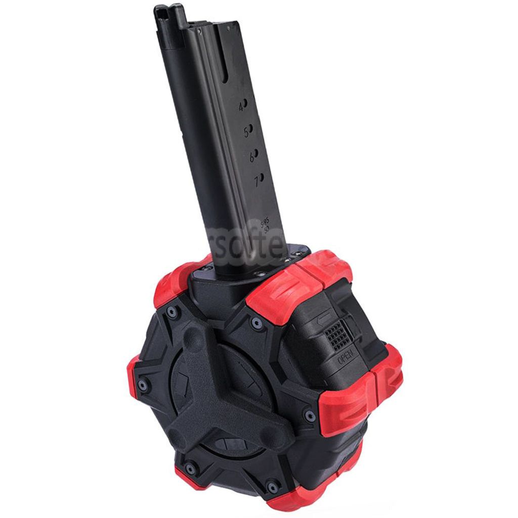 ARMORER WORKS AW カスタム 350発ガスアダプティブドラムマガジン（ARMORER WORKS AW / WE (WE-TECH) デザートイーグル GBBピストル対応）