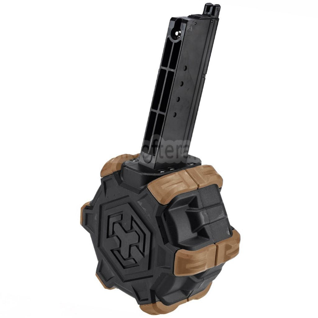 ARMORER WORKS AW カスタム 350発ガスアダプティブドラムマガジン（ARMORER WORKS AW / WE (WE-TECH) デザートイーグル GBBピストル対応）