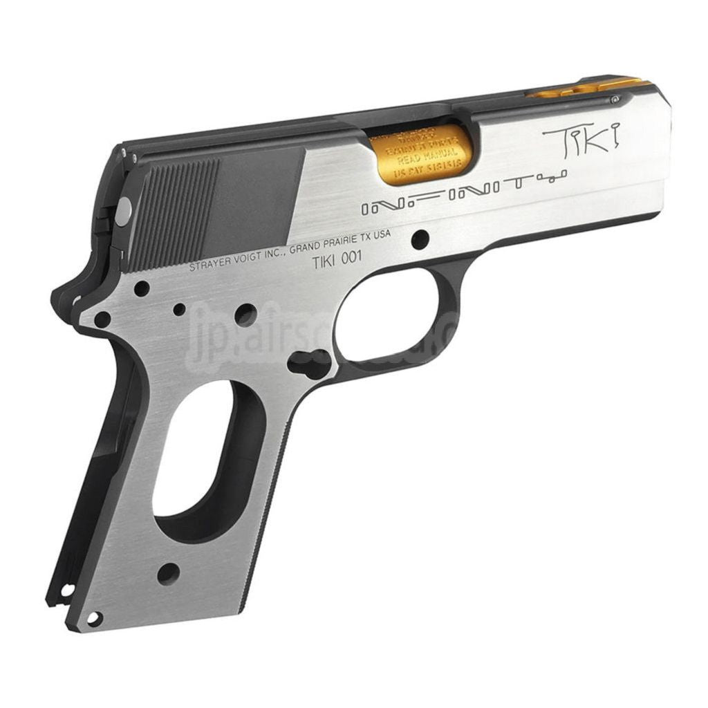 Bomber Airsoft CNC アルミニウム SVI Infinity Tiki スタイル バレルスライドフレームキットセット   東京マルイ V10シリーズ GBBピストルに適合   シルバー