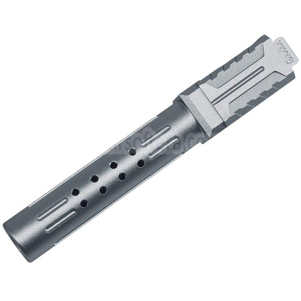 5KU CNCアルミニウムBRAスタイルポート付きアウターバレル     Umarex / VFC G19 Gen3シリーズGBBピストルエアソフトガンに適合