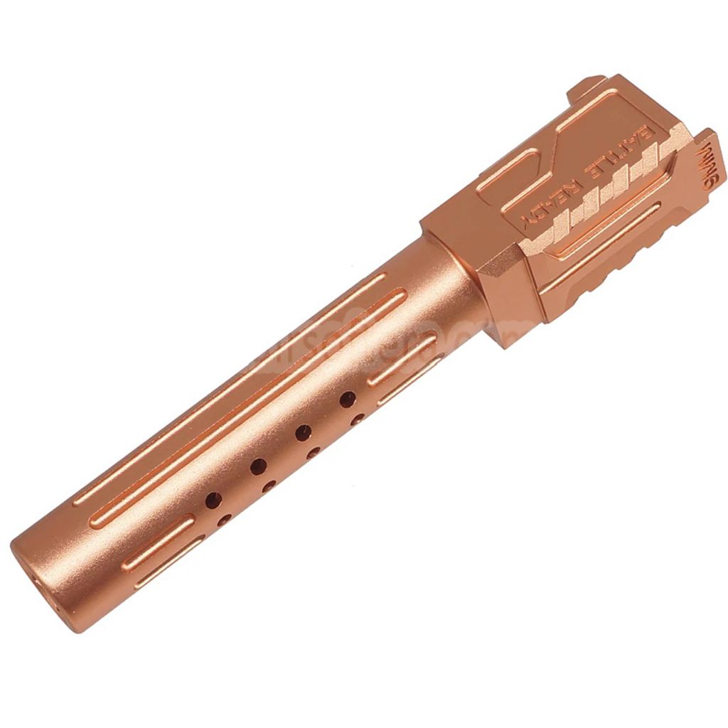 5KU CNCアルミニウムBRAスタイルポート付きアウターバレル     東京マルイ G19 Gen3シリーズ GBBピストル エアソフトガンに適合