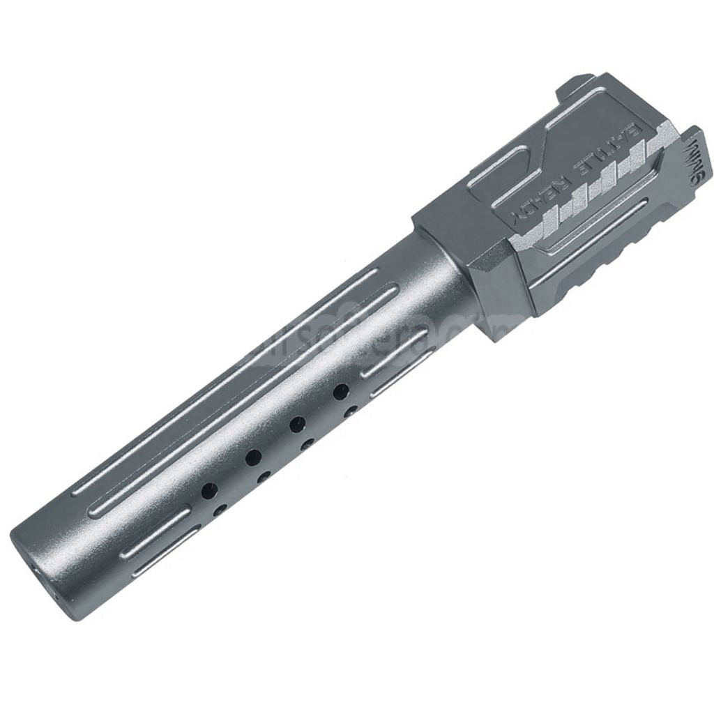 5KU CNCアルミニウムBRAスタイルポート付きアウターバレル     東京マルイ G19 Gen3シリーズ GBBピストル エアソフトガンに適合